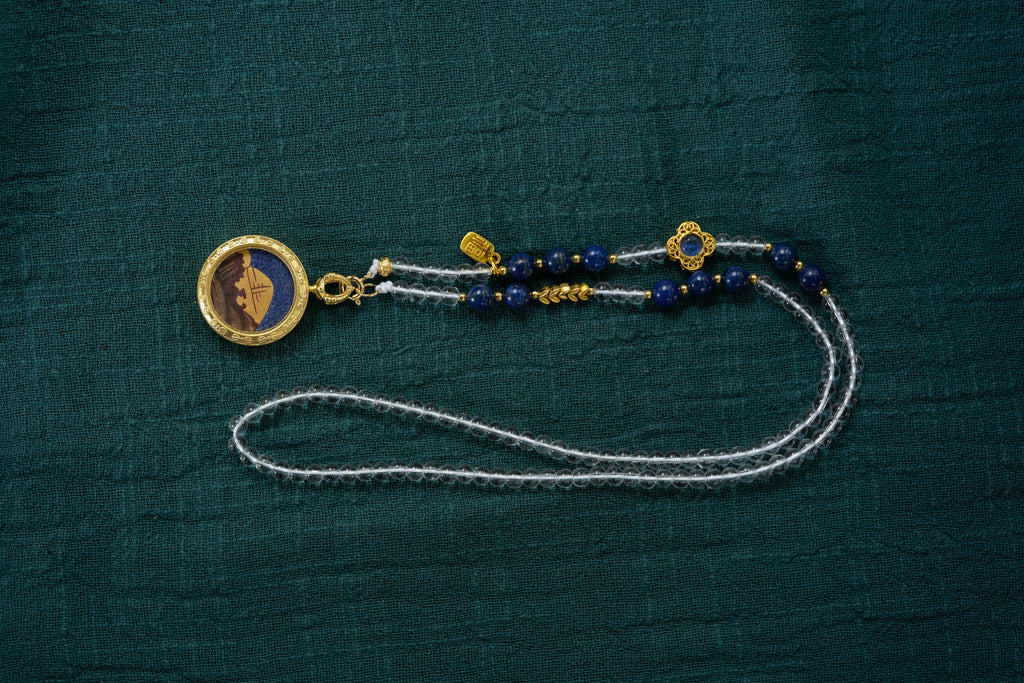 【八大守护·冈仁波齐系列】冈仁波齐圣山 蓝白双圈长链 · 纯手工矿物颜料随身唐卡