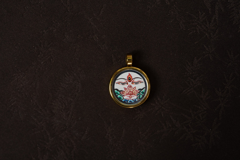 【八大守护·羊猴本命】大日如来菩萨佛眼随身唐卡 · 2×2cm 纯手工矿物颜料