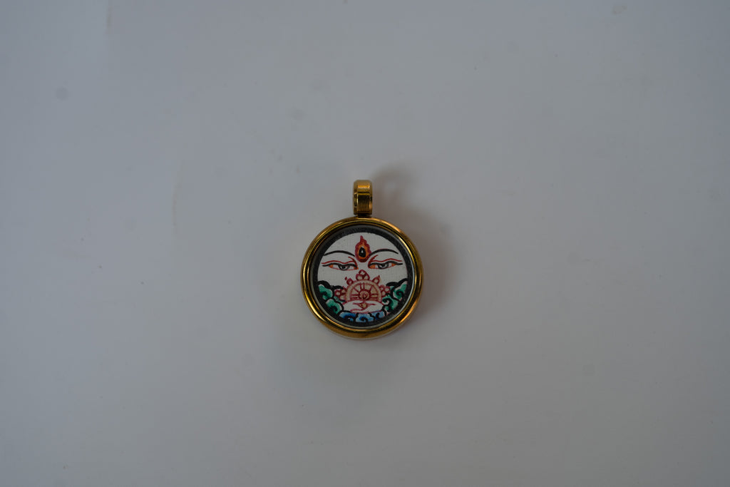 【八大守护·羊猴本命】大日如来菩萨佛眼随身唐卡 · 2×2cm 纯手工矿物颜料