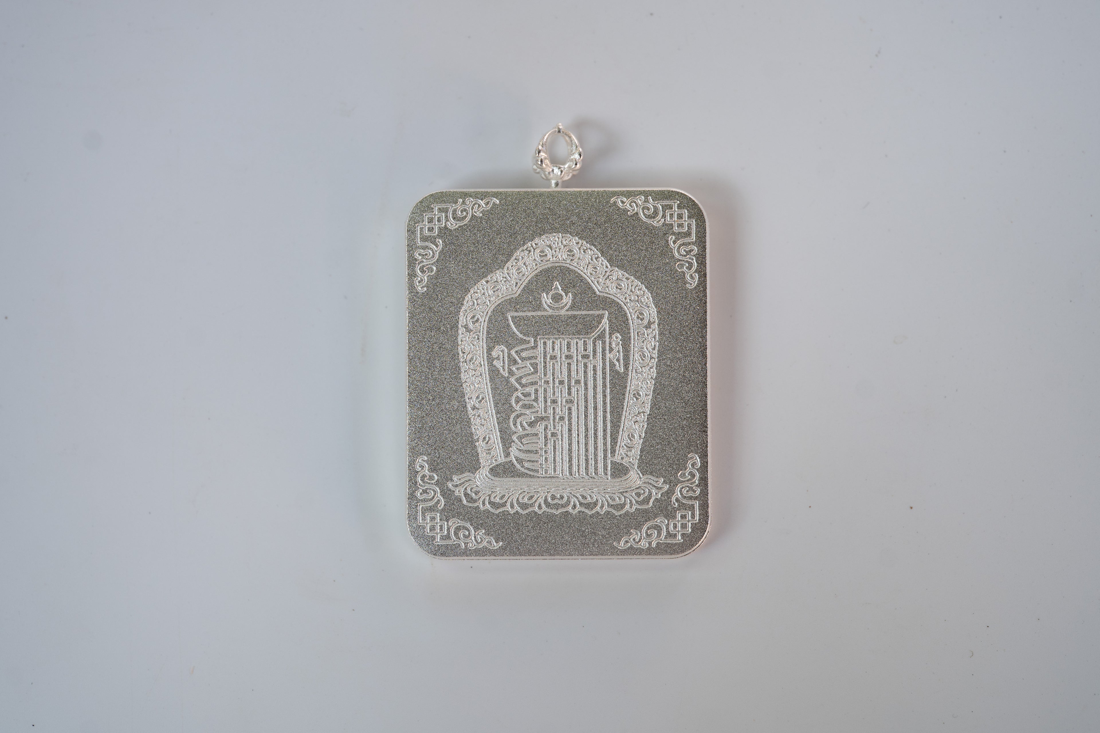 【八大守护·猪狗专属】阿弥陀佛随身唐卡 藏传纯矿物手绘 银边矩形