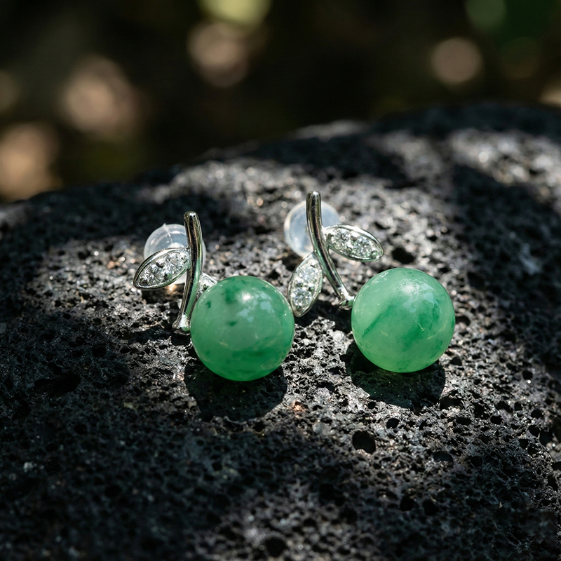 Quartz Jade African Jade "Emerald" Swaying Blossom Drop Earrings