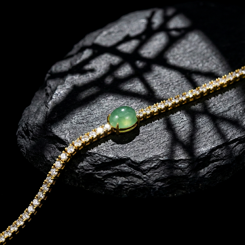 Natural Quartzite Jade · African Green Spirit Bracelet