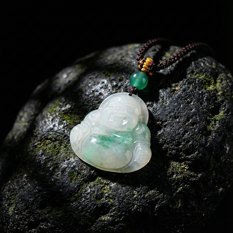 Quartzite "African Jade" Buddha Pendant