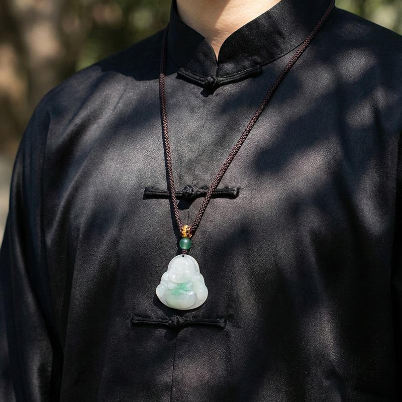 Quartzite "African Jade" Buddha Pendant