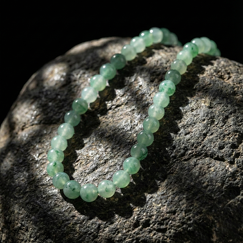 Natural Quartzite Jade · African Green Fluorite Pagoda Necklace