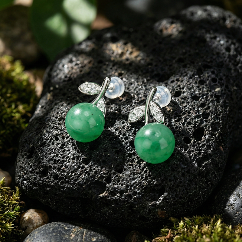 Quartz Jade African Jade "Emerald" Swaying Blossom Drop Earrings