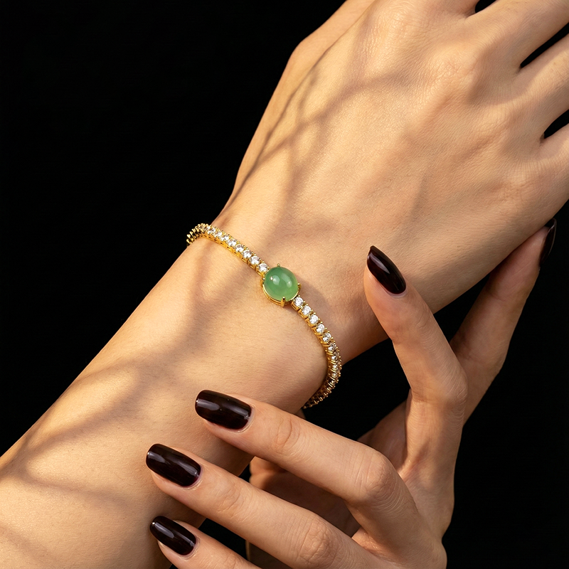 Natural Quartzite Jade · African Green Spirit Bracelet
