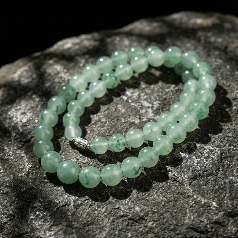 Natural Quartzite Jade · African Green Fluorite Pagoda Necklace