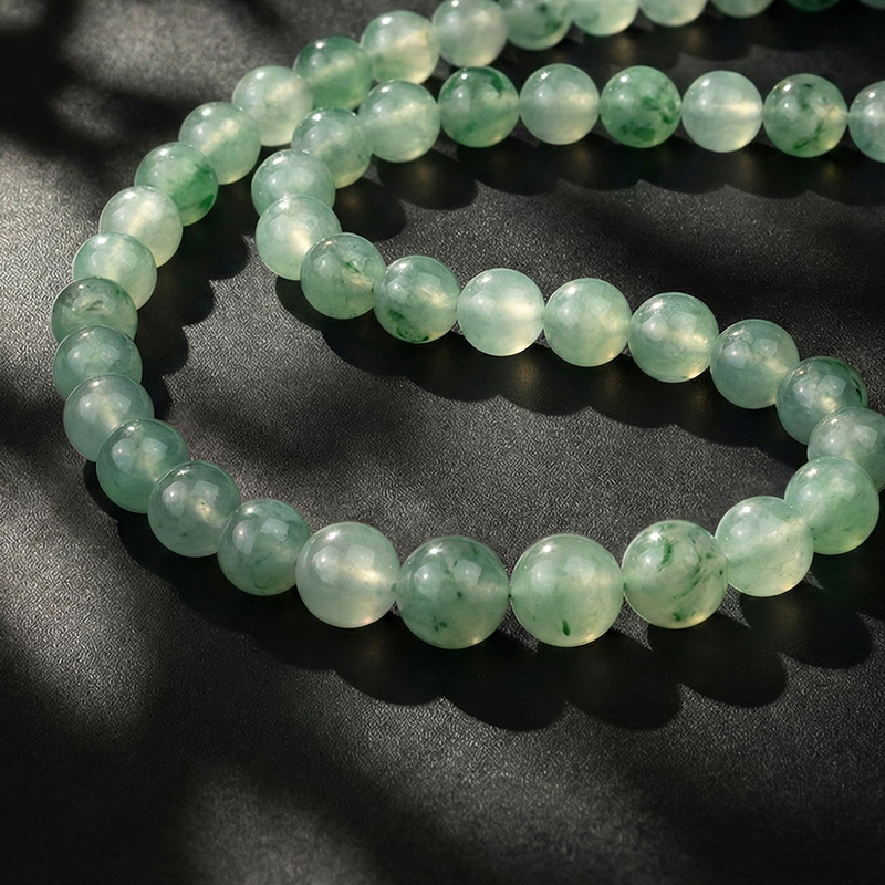 Natural Quartzite Jade · African Green Fluorite Pagoda Necklace