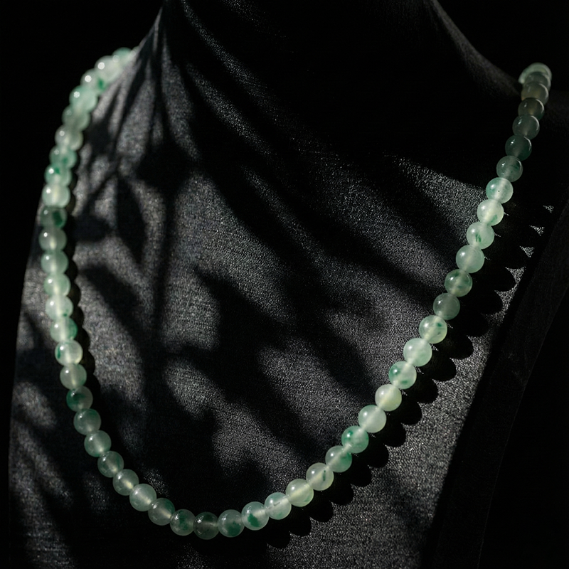 Natural Quartzite Jade · African Green Fluorite Pagoda Necklace