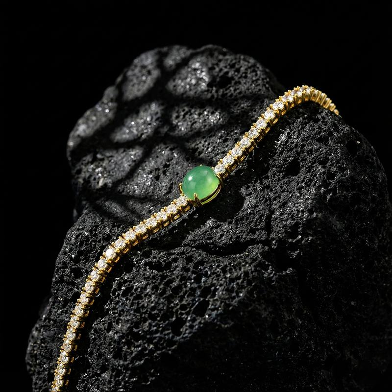 Natural Quartzite Jade · African Green Spirit Bracelet
